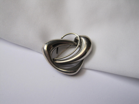 Zilveren broche modernistisch fantasie model 3.8x3.2 cm - nr. 1