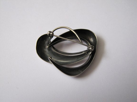 Zilveren broche modernistisch fantasie model 3.8x3.2 cm - Afbeelding 7