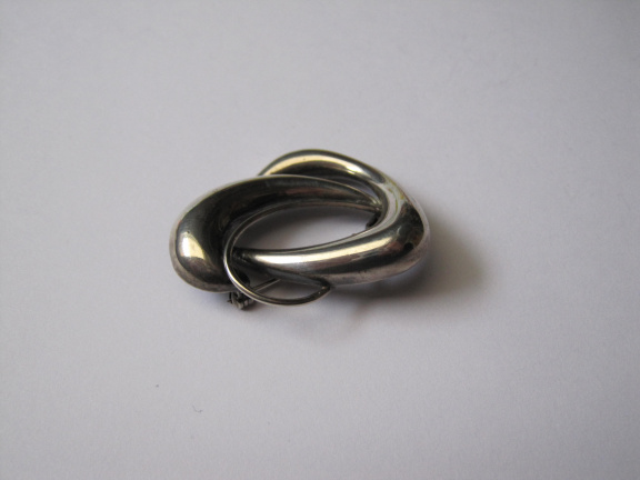 Zilveren broche modernistisch fantasie model 3.8x3.2 cm - Afbeelding 8