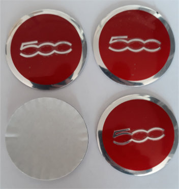 Fiat Naafdoppen "500" Rood 56mm - nr. 1