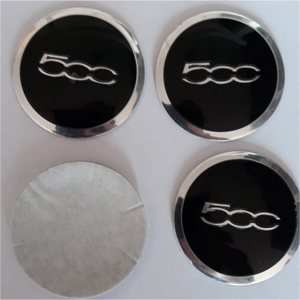 Fiat Naafdoppen "500" Zwart 56mm - nr. 1