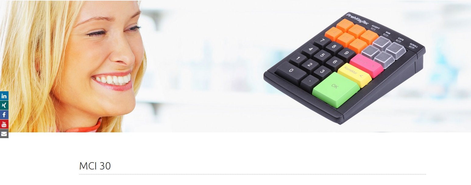 PrehKeyTec MCI 30 Programmable 30 button POS keyboard