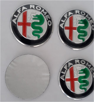 Alfa Romeo Naafdoppen "Blauw" 60mm - nr. 1