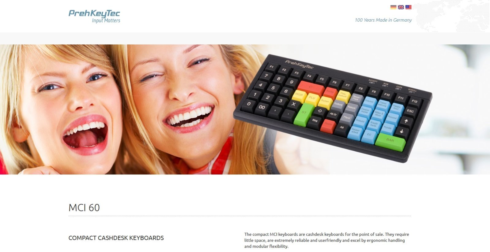 PrehKeyTec MCI 60 POS keyboard with elegant housing