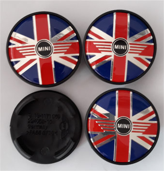 Mini Naafdoppen "Engelse Vlag met MINI" 54mm - nr. 1
