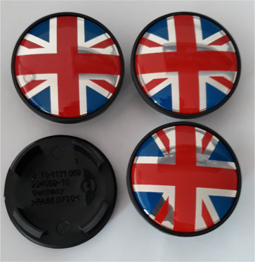 Mini Naafdoppen "Engelse Vlag" 54mm - nr. 1
