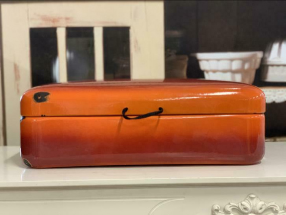 Vintage en nog zeer mooie oranje broodtrommel - nr. 1