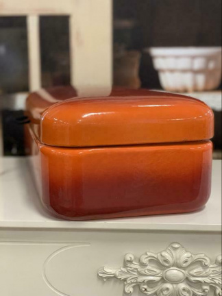 Vintage en nog zeer mooie oranje broodtrommel - Afbeelding 3