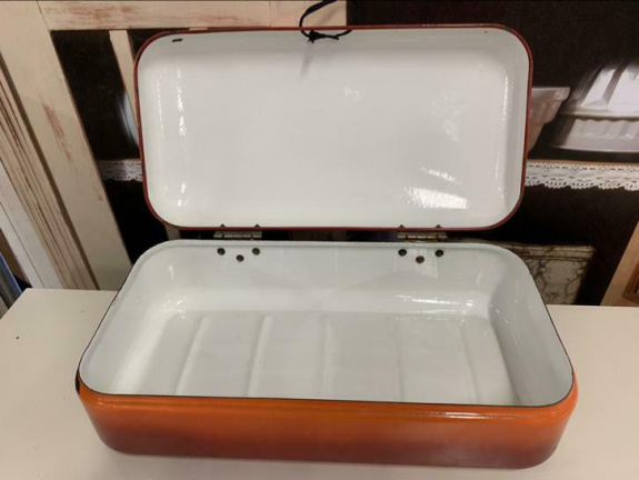 Vintage en nog zeer mooie oranje broodtrommel - Afbeelding 4