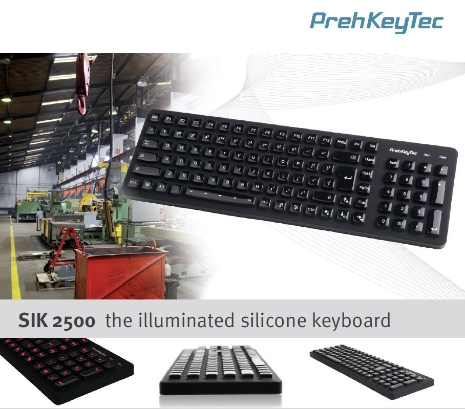 PrehKeyTec SIK 2500 Illuminated silicone keyboard for the industry