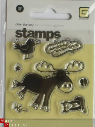 OP=OP Basic grey clear stempel something to grow about