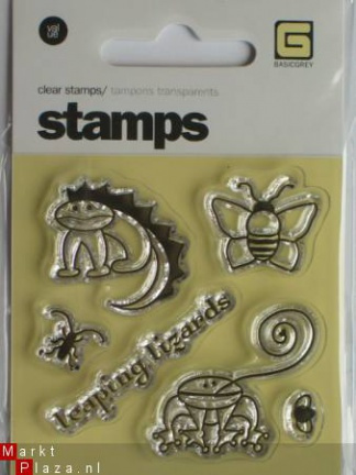 OP=OP Basic grey clear stempel leaping lizards