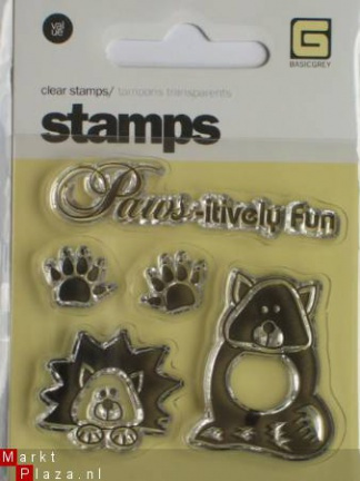 OP=OP Basic grey clear stempel paws itively fun