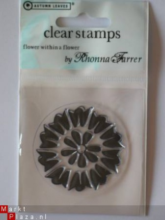 OP=OP autumn leaves clear stempel flower whitin a flower