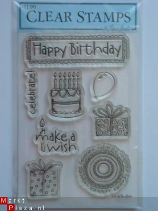 OP=OP the paper studio clear stempel happy birthday 1