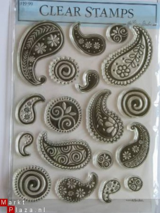 OP=OP the paper studio clear stempel paisley XL
