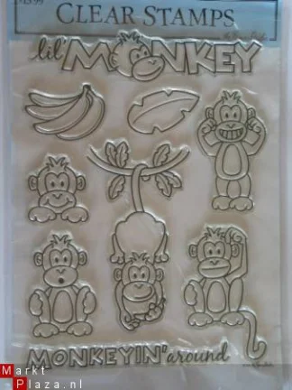 OP=OP the paper studio clear stempel monkey XL