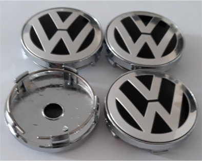 VW Naafdoppen "Zwart" 60mm - Afbeelding 2