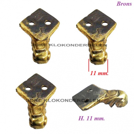 === 4 Klokstel pootjes = brons = gebruikt === 39421