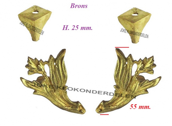 === Klokstel pootjes = brons = oud === 39513