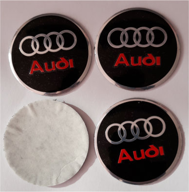 Audi Naafdoppen "Zwart" 57mm Sticker - nr. 1