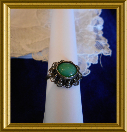 Mooie zilveren ring : groen - Afbeelding 7
