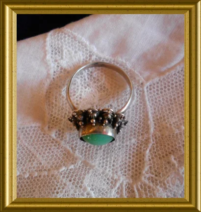 Mooie zilveren ring : groen - Afbeelding 2