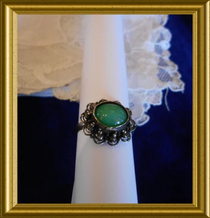 Mooie zilveren ring : groen - Afbeelding 6