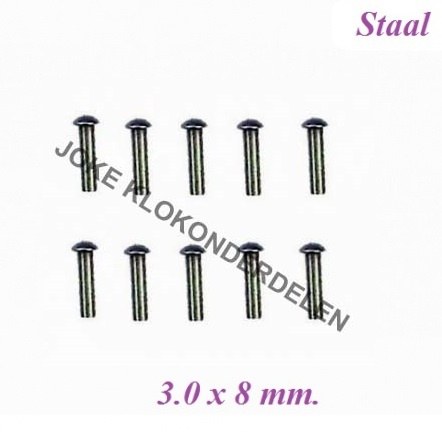 === 10 Klinknagels = staal = nieuw === 30161
