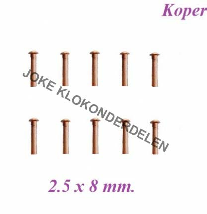 === 10 Klinknagels = koper = nieuw === 30158
