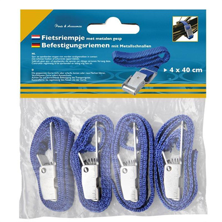 Fietsriempjes met metalen gesp t.b.v. fietsdrager 4 stuks - Afbeelding 3