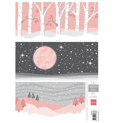 Marianne Design, Achtergrondvel Eline's Snowflake Kisses, nr. AK0075 - nr. 1