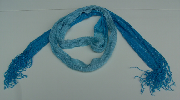 SJAAL TURQUOISE NET 180X15 CM Nieuw
