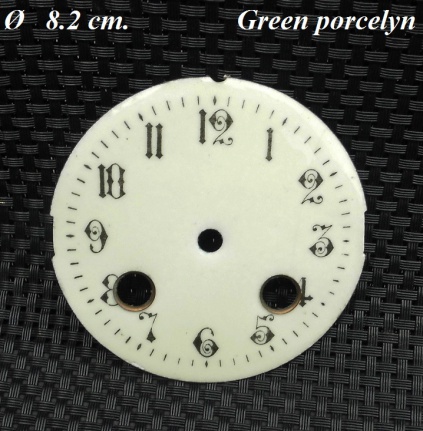 Wijzerplaat = Franse pendule = Green porcelyn =24794