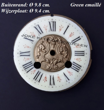 Wijzerplaat = Franse pendule = Green emaillé =38481