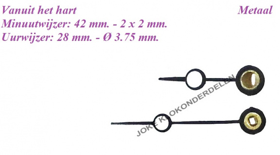=== Wijzers Franse pendule = z.g.a.n. === 40211