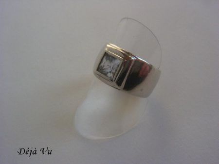 Oude sterling zilveren ring ; steentje - Afbeelding 6