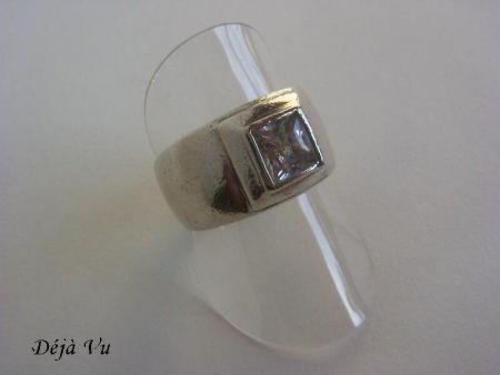 Oude sterling zilveren ring ; steentje - Afbeelding 7