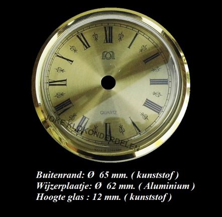 = Wijzerplaatje incl. rand / glas = 38559