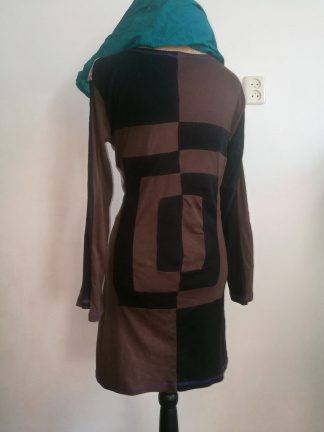 I BELIEVE Tricot jurk print, Maat 42 ( L ) - Afbeelding 6