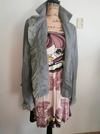 I BELIEVE Tricot jurk print, Maat 42 ( L ) - Afbeelding 7