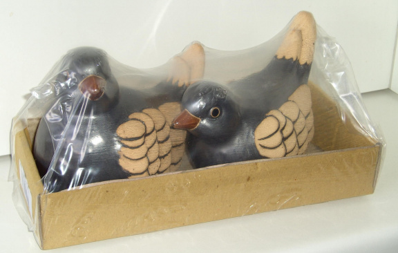 VOGELS VOGELPAARTJE ANTRACIET/BEIGE 2 stuks NIEUW