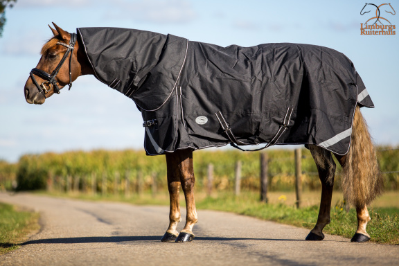 Nieuw Profi-Rider Winterdeken waterdicht + afneembare hals Zwart 300 gram