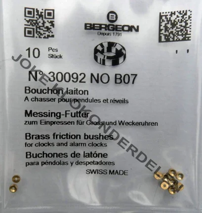 Bergeon bouchons = B 07 = Messing = 10 stuks = 30963