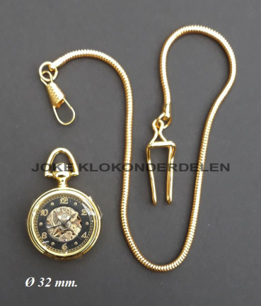 = Zakhorloge met ketting = mechanisch = 38462 - Afbeelding 2