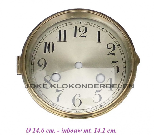 Pendule deur / wijzerplaat = bol glas = 41136