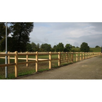 Doorsteek eiken omheining, paardenbak, paardenwei, paddock