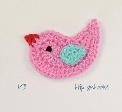 Hip gehaakte applicatie: vogeltje! - Afbeelding 5