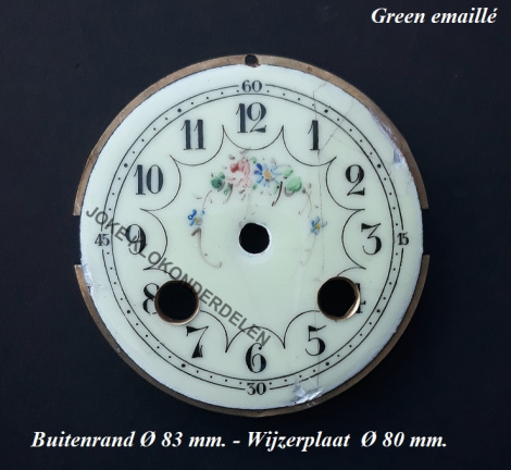 Wijzerplaat = Franse pendule = Green emaillé =41175