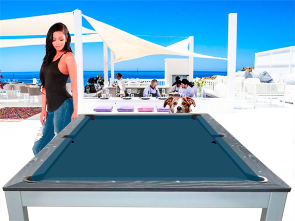Pooltafel Lexor dinner Ibiza Jeans
